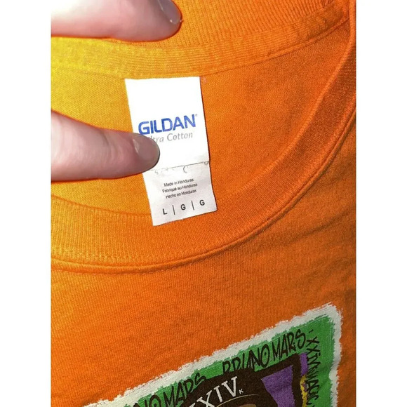 Bruno Mars 24k Magic World Tour‎ Size Large 2018 Tee Orange Long Sleeve Shirt - Picture 4 of 5